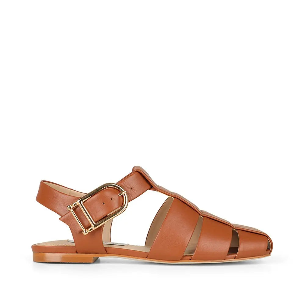Sammy Fisherman Sandal Cognac Leather