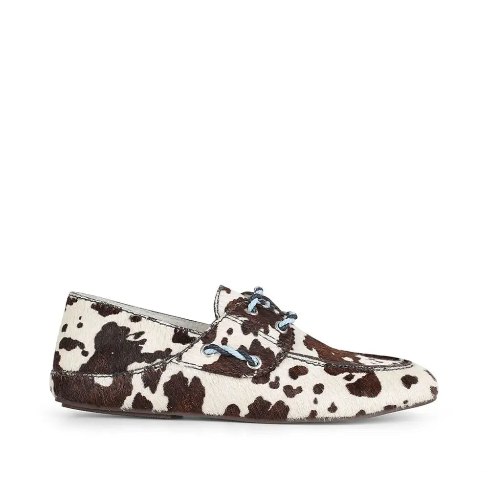 Ember Driving Moccasin Cow-Print Hair-On Leather