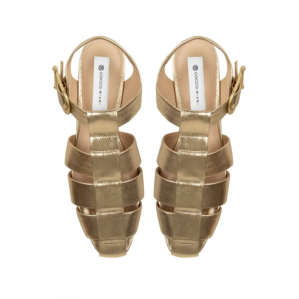 Sammy Fisherman Sandal Gold Leather