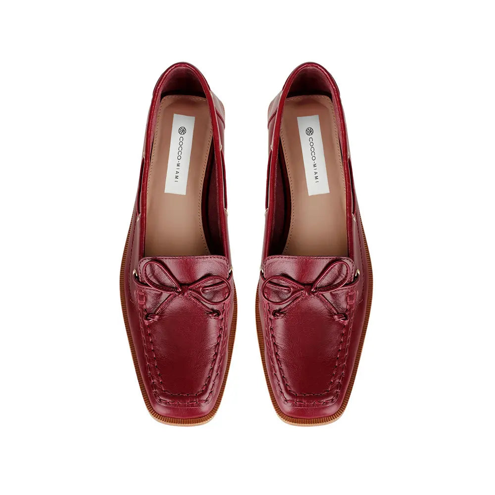 Paris Boat Loafer Cherry Leather