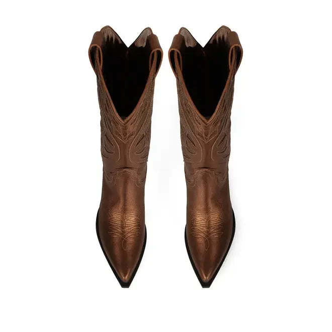 West Boot Bronze Metallic Leather