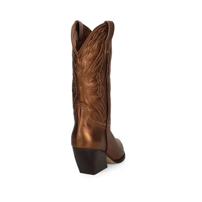 West Boot Bronze Metallic Leather