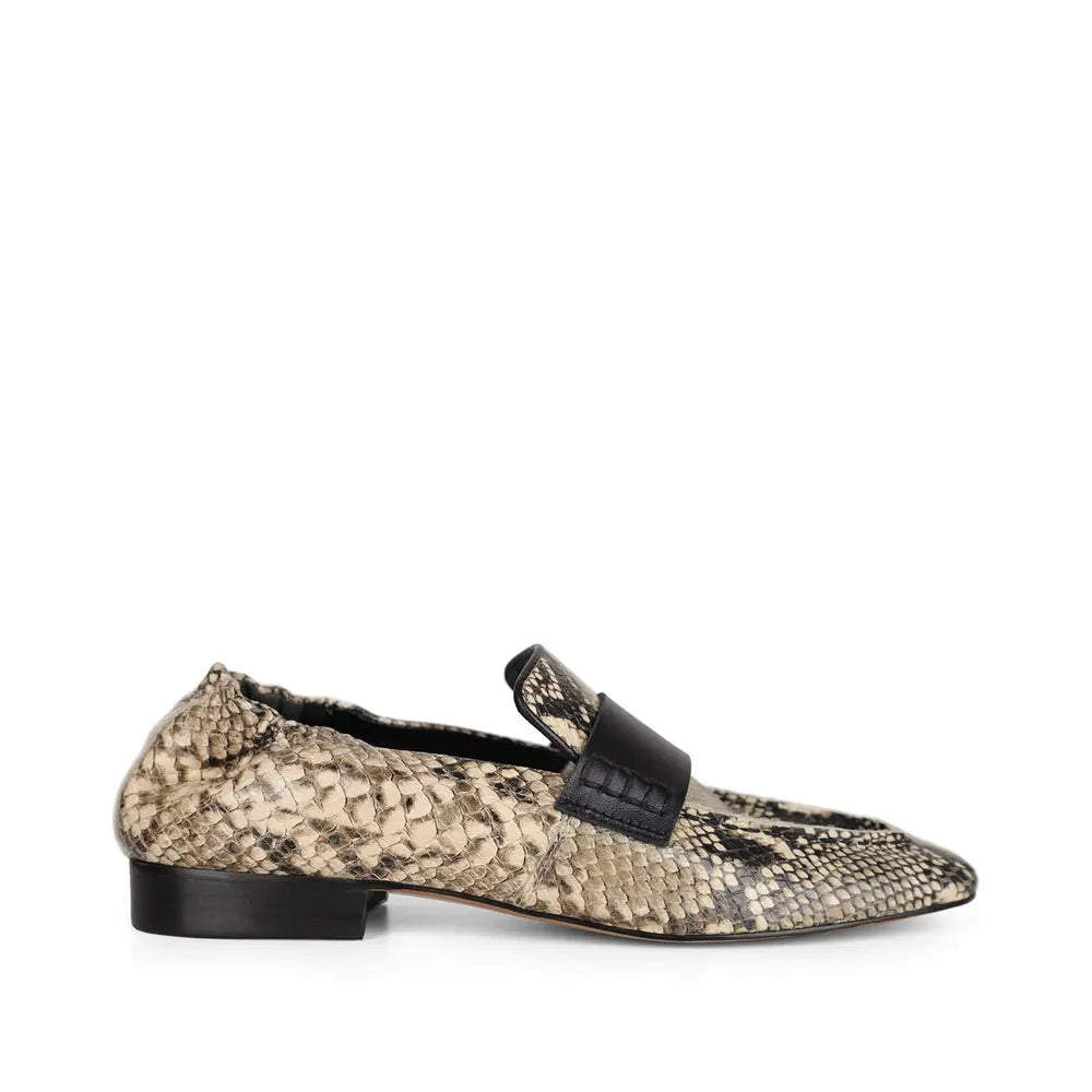 Freya Loafer Beige & Black Snake Leather