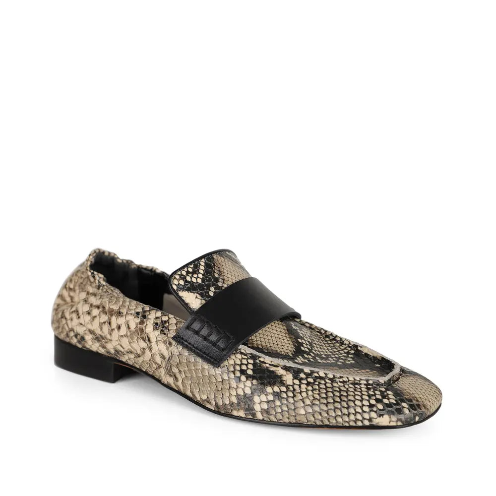 Freya Loafer Beige & Black Snake Leather