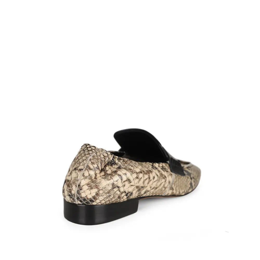 Freya Loafer Beige & Black Snake Leather