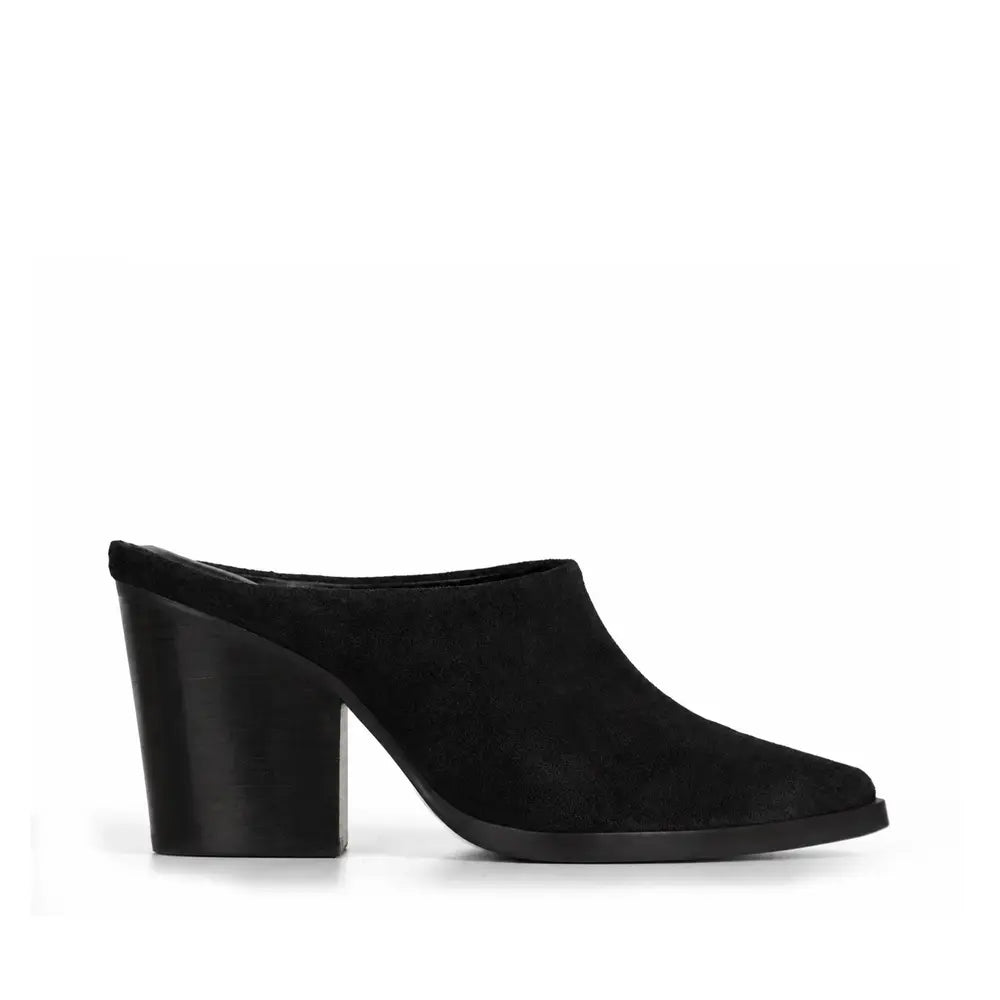 Fasano Block-Heel Mule Black Suede