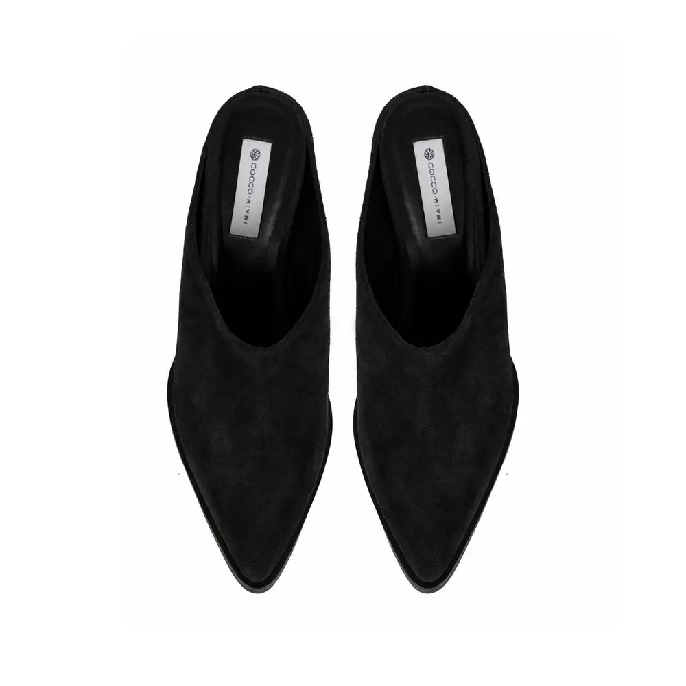 Fasano Block-Heel Mule Black Suede
