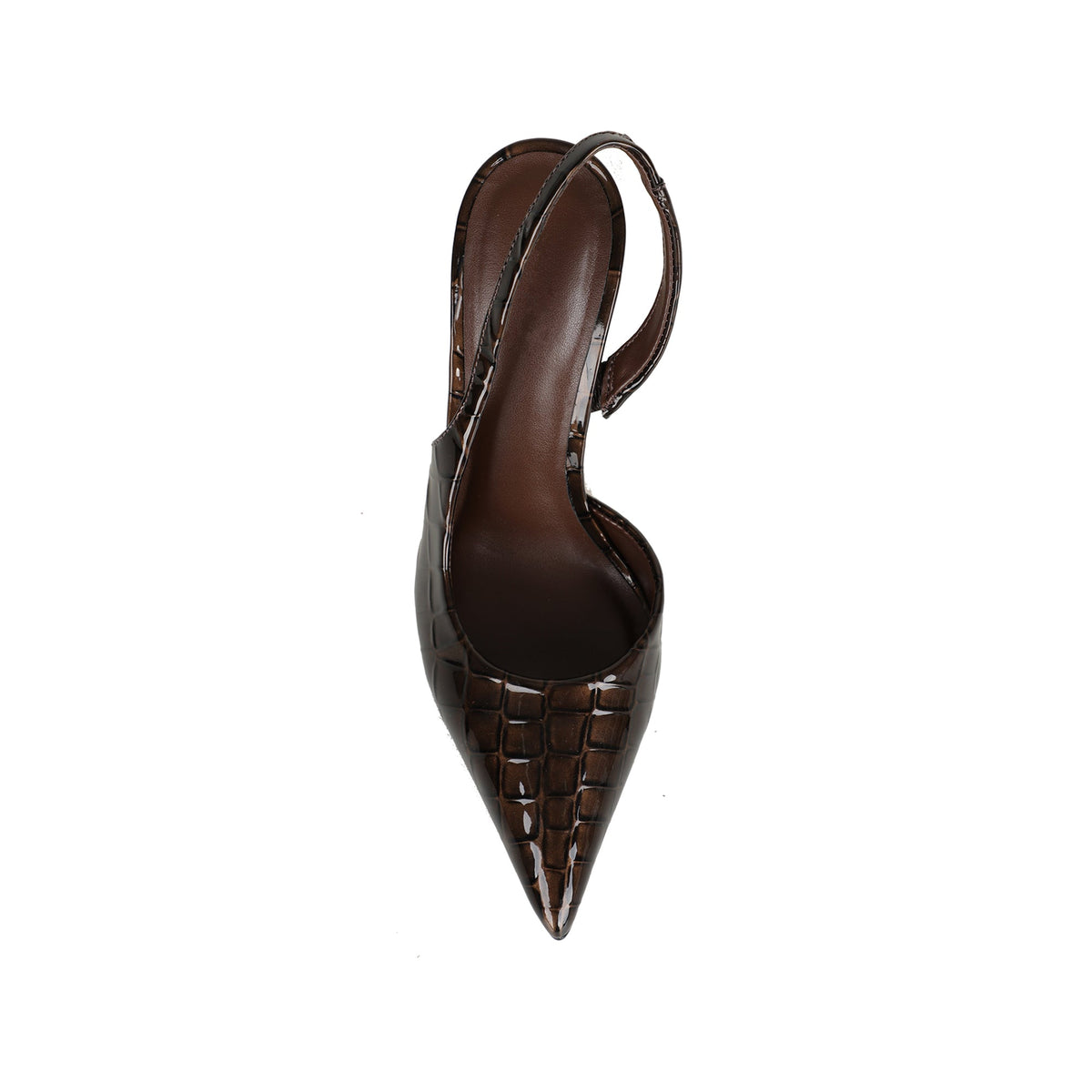 Athena Slingback Pump Brown Croco Synthetic – top view