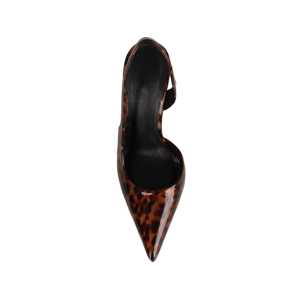 Athena Slingback Pump Leopard Patent Leather – top view