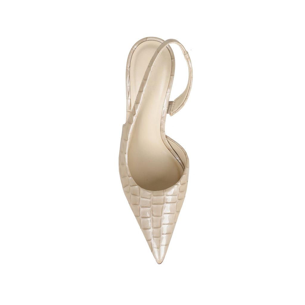 Athena Slingback Pump Off White Croco Synthetic – top view
