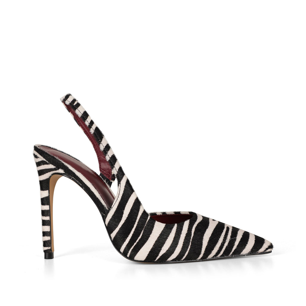 Athena Slingback Pump Zebra Hair-On Leather – view 1