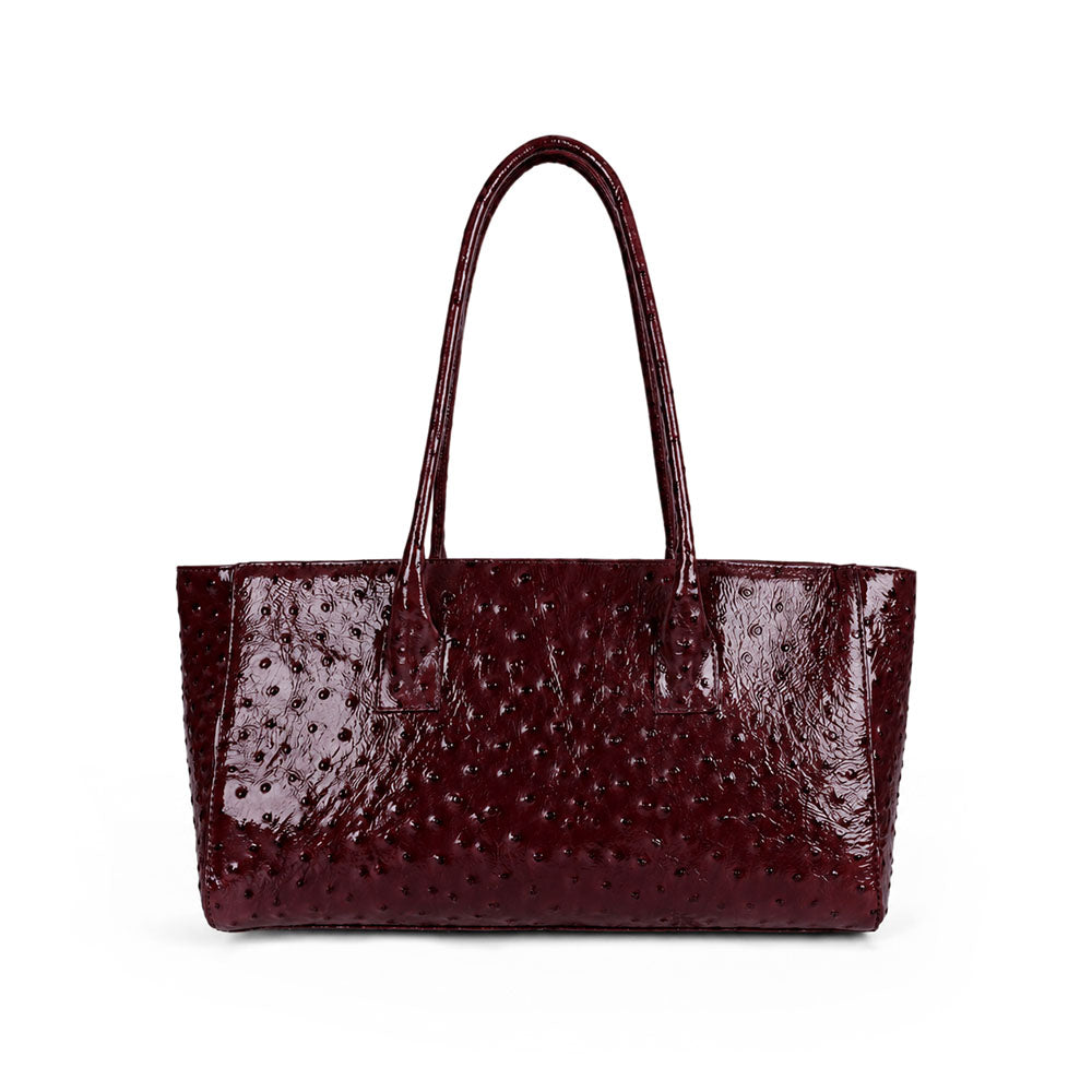 Bellagio Ostrich Cherry leather bag
