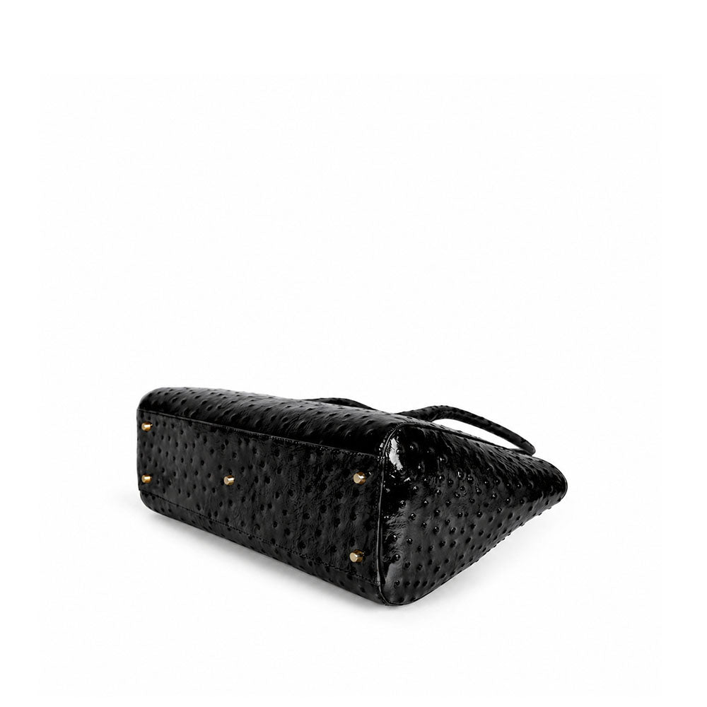 Bellagio Ostrich Black leather bag, view 5