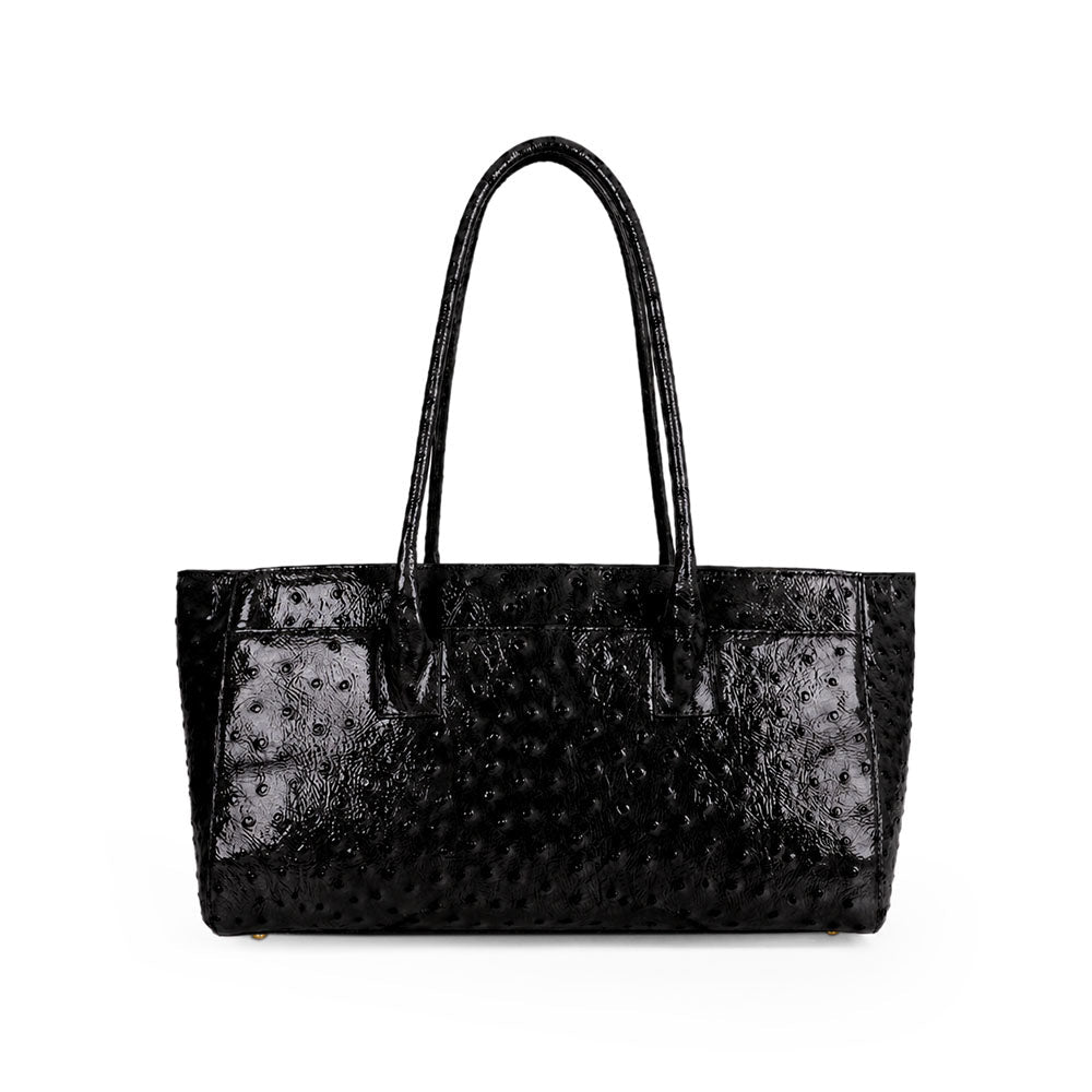 Bellagio Ostrich Black leather bag, view 4