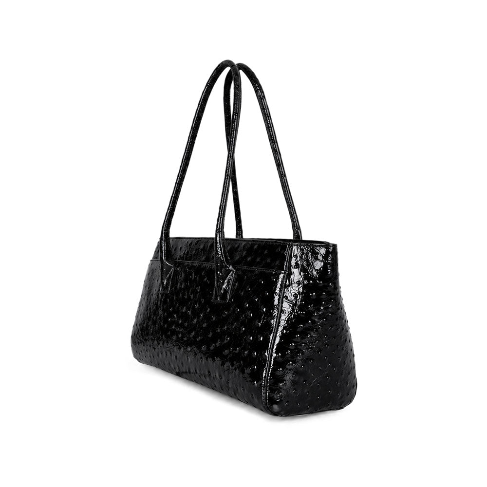 Bellagio Ostrich Black leather bag, view 3
