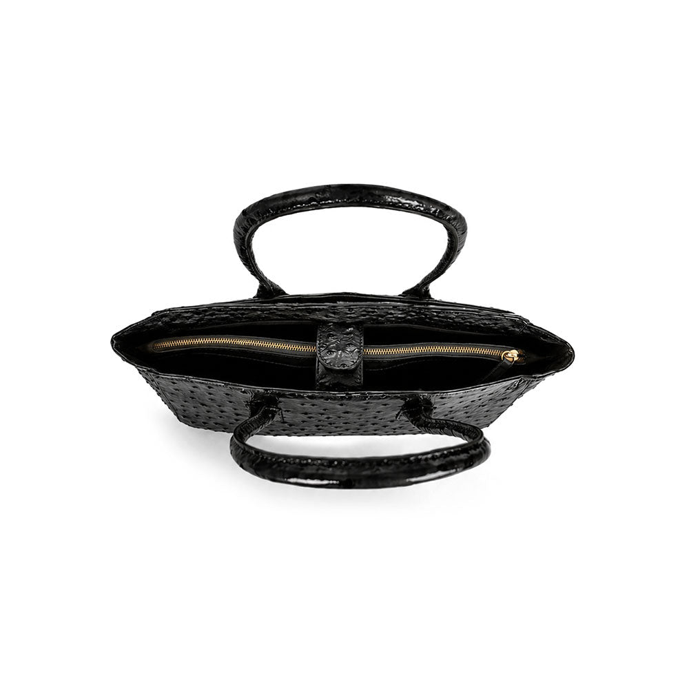 Bellagio Ostrich Black leather bag, view 6