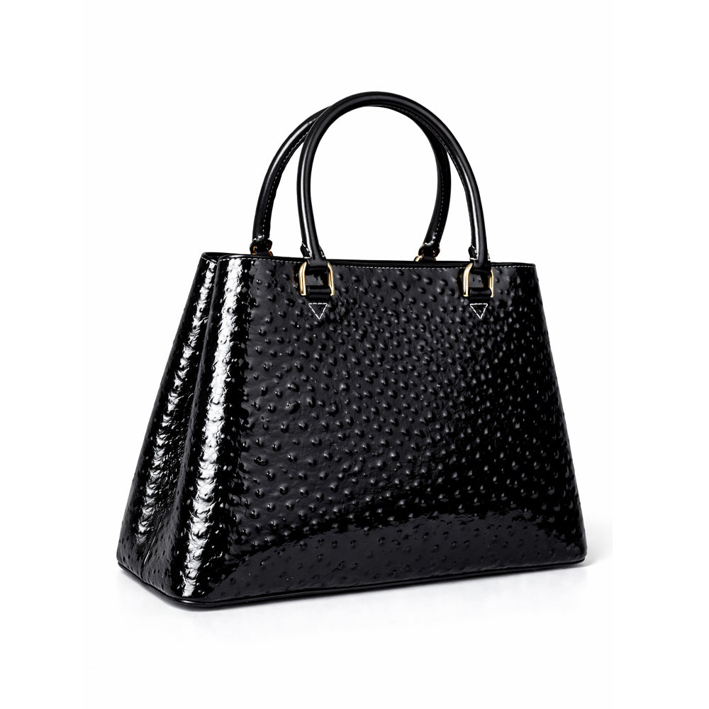 Aurora Ostrich Black leather bag, view 3