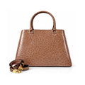 Aurora Ostrich Brown leather bag