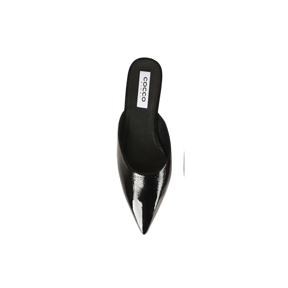 Capri Mule Black Patent Leather, top view