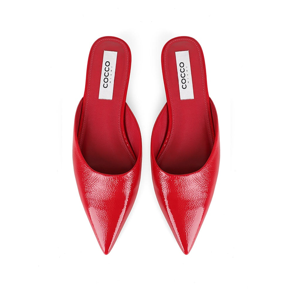 Capri Mule Red Patent Leather, view 4
