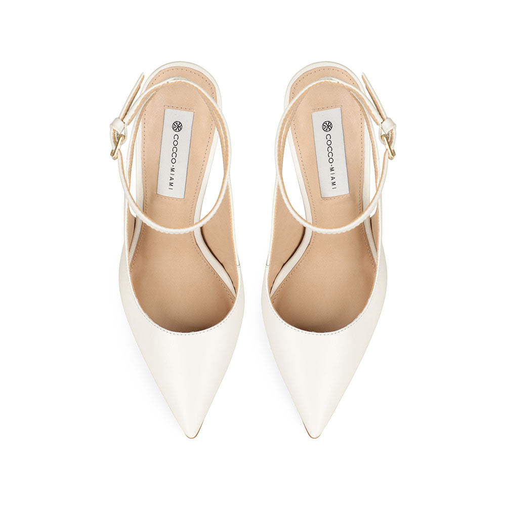 Grace Slingback Pump Leather White, view 4