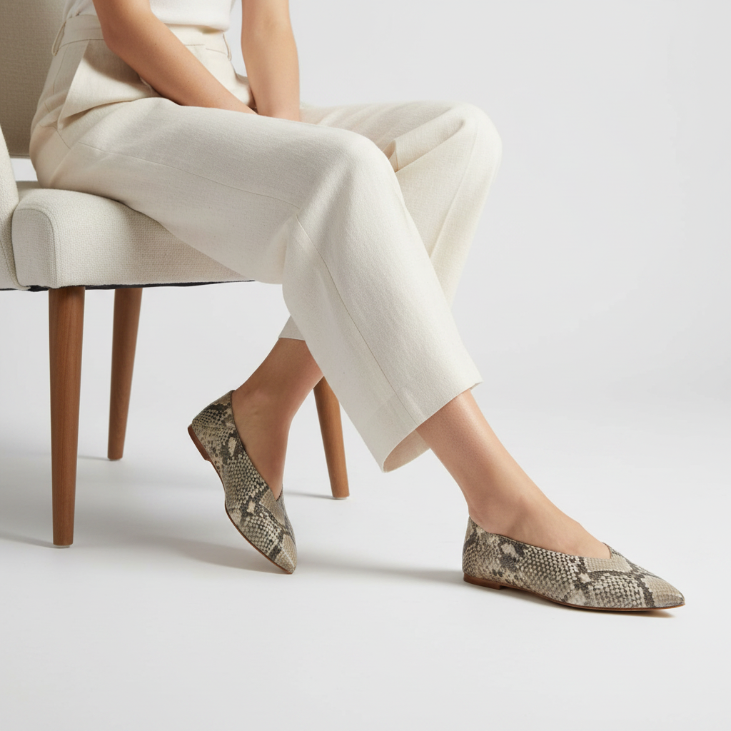 Manhattan Flat Gray Snake worn by a model