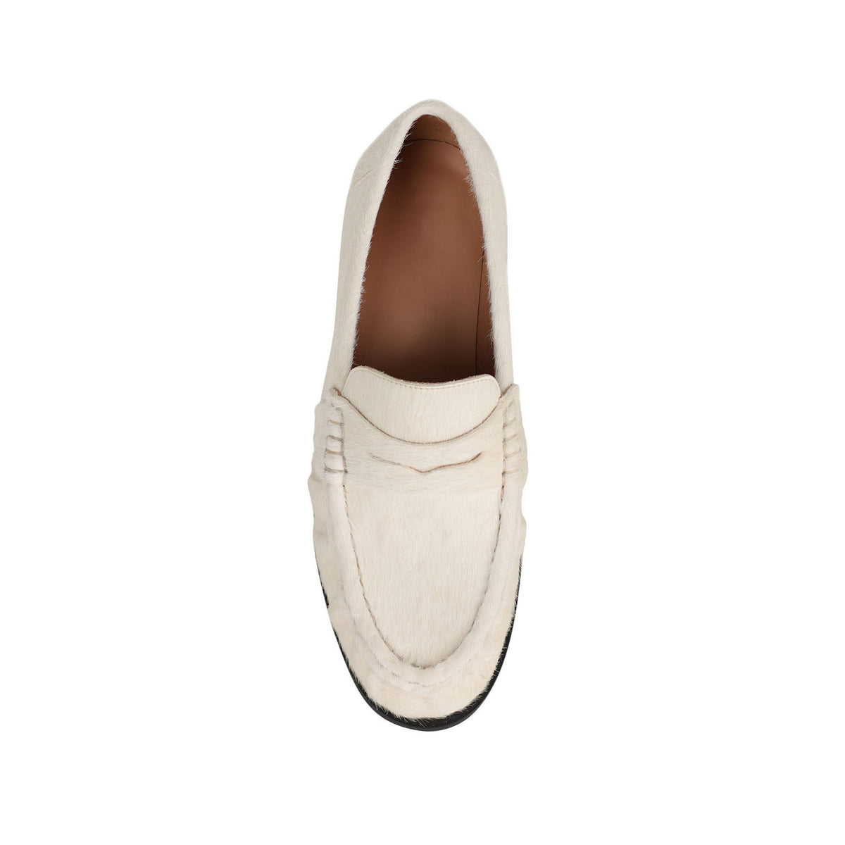 Martina Loafer Off White Hair-On Leather – top view