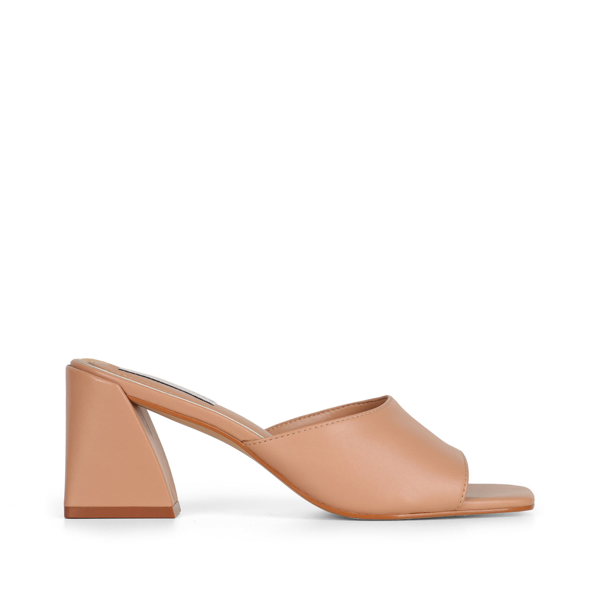 Mabel Block-Heel Mule Nude Leather