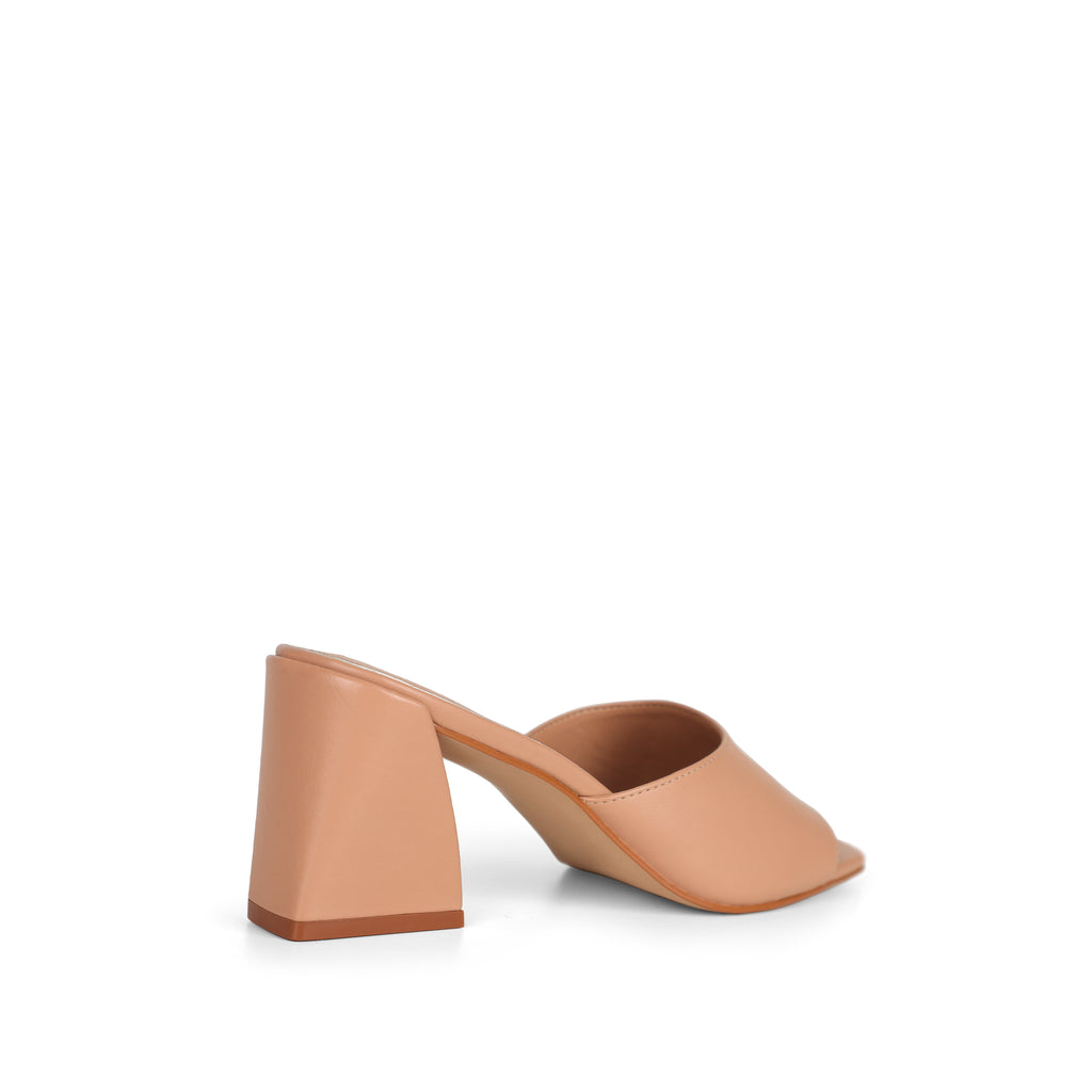 Mabel Block-Heel Mule Nude Leather