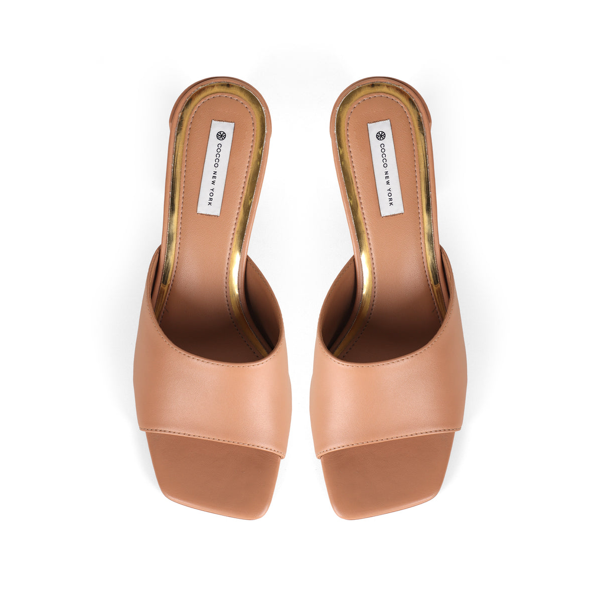 Mabel Block-Heel Mule Nude Leather