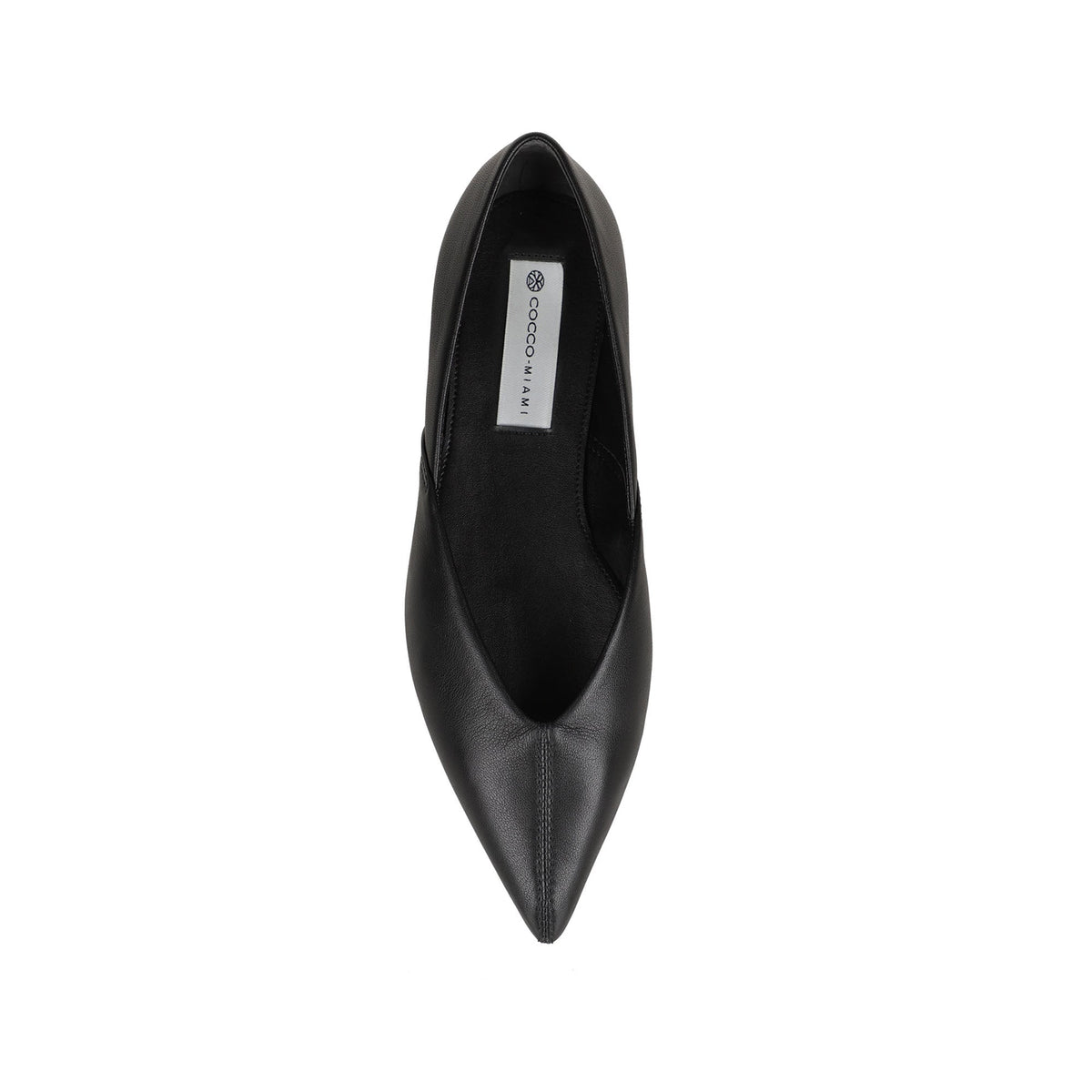 Viena Flat Black Leather, top view