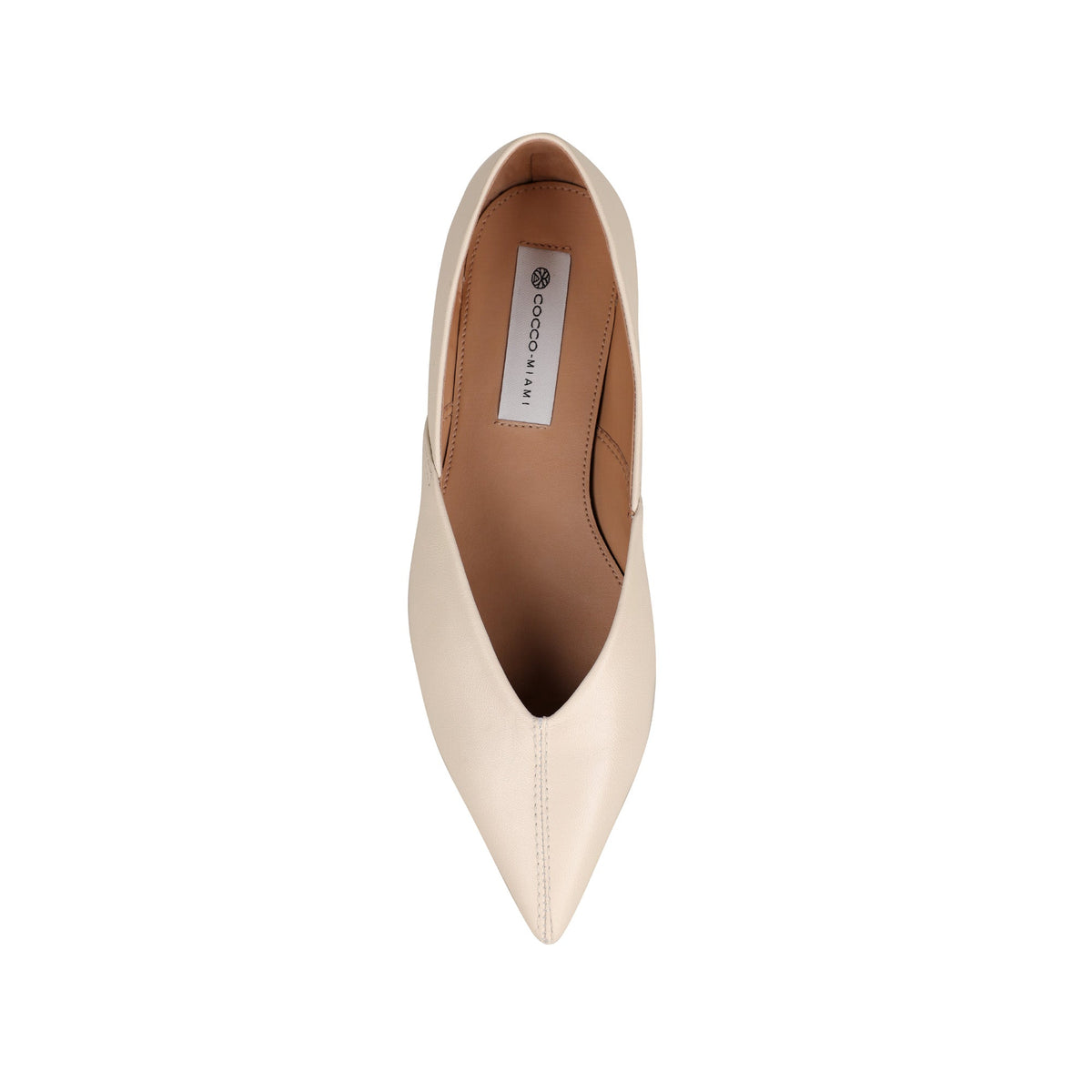 Viena Flat Off White Leather, top view