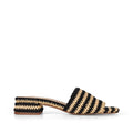 Emma Woven Raffia Mule Black/Natural
